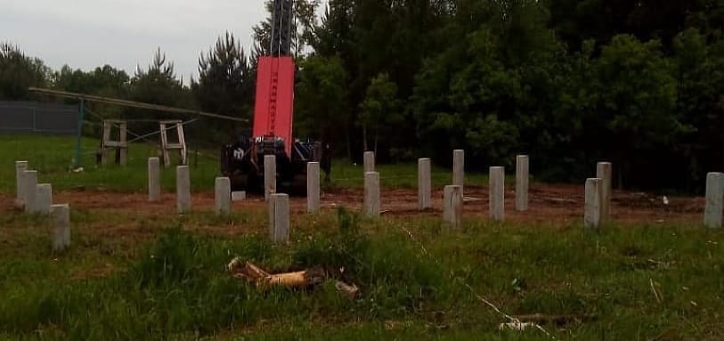 Фундамент на забивных ЖБ сваях