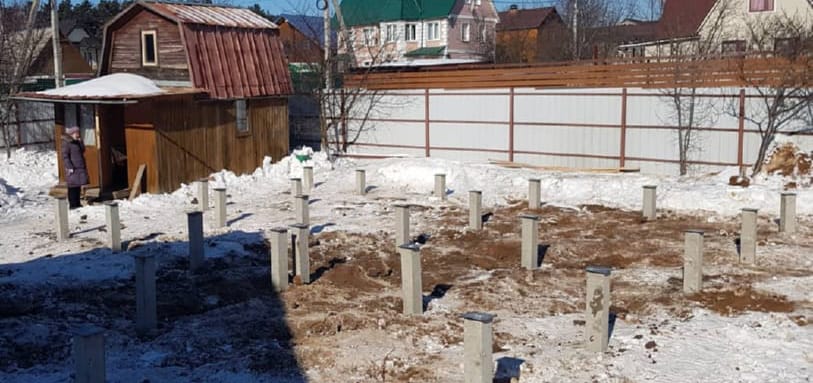Фундамент на забивных ЖБ сваях